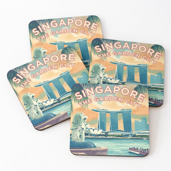 Item preview, SINGAPORE | Retro-Style World Travel Poster designed and sold by wallflowerfolio.