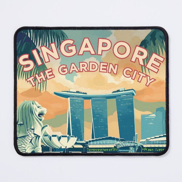 Item preview, SINGAPORE | Retro-Style World Travel Poster designed and sold by wallflowerfolio.