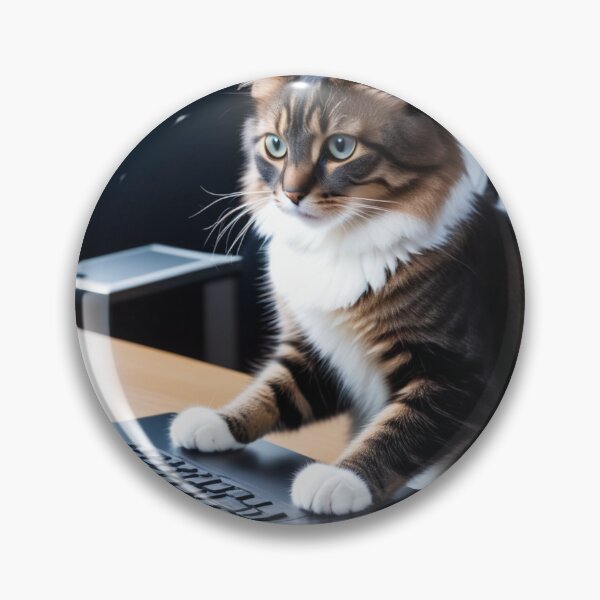 Item preview, Cyber Cat: Feline Mastery of the Digital Realm" designed and sold by Eandbeyond.