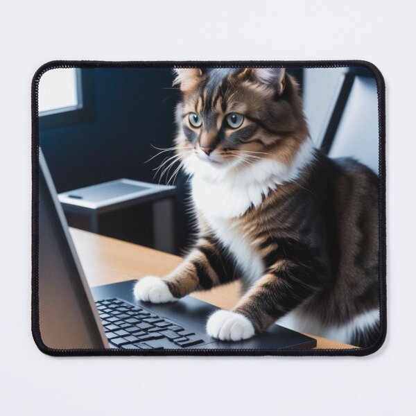 Item preview, Cyber Cat: Feline Mastery of the Digital Realm" designed and sold by Eandbeyond.