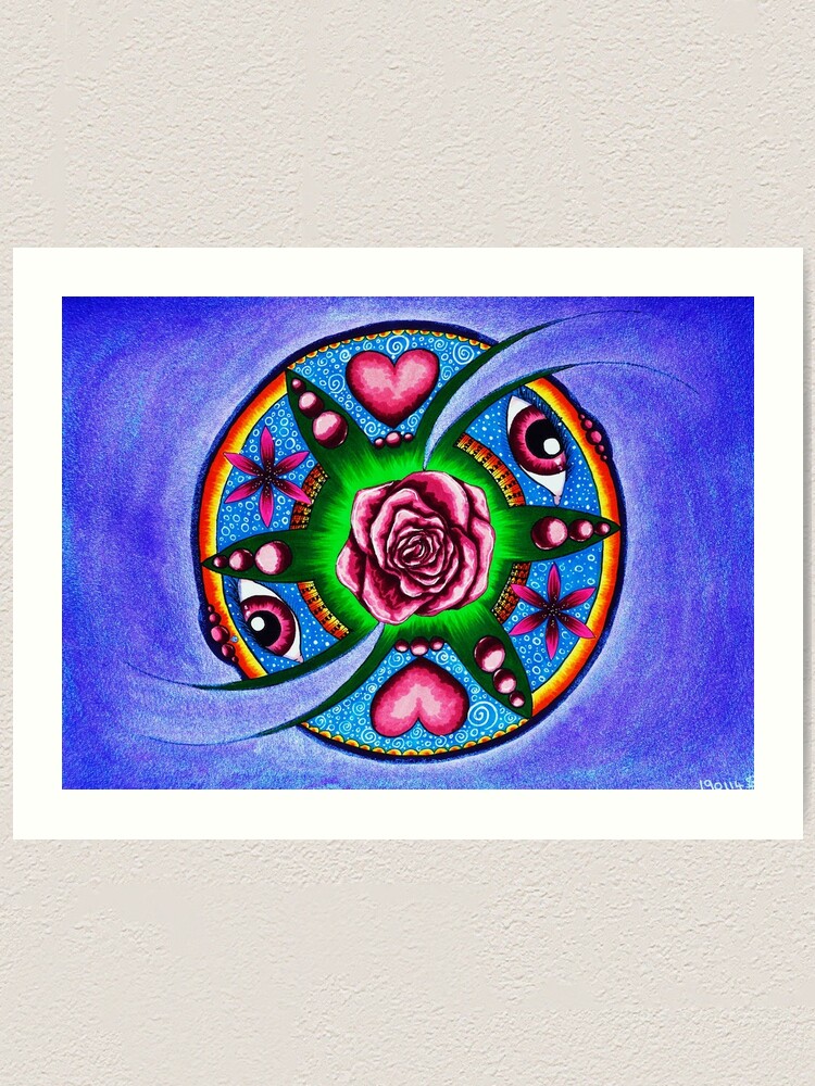 Rose Mandala For Clear Sight Art Print By Lunhatikk Redbubble