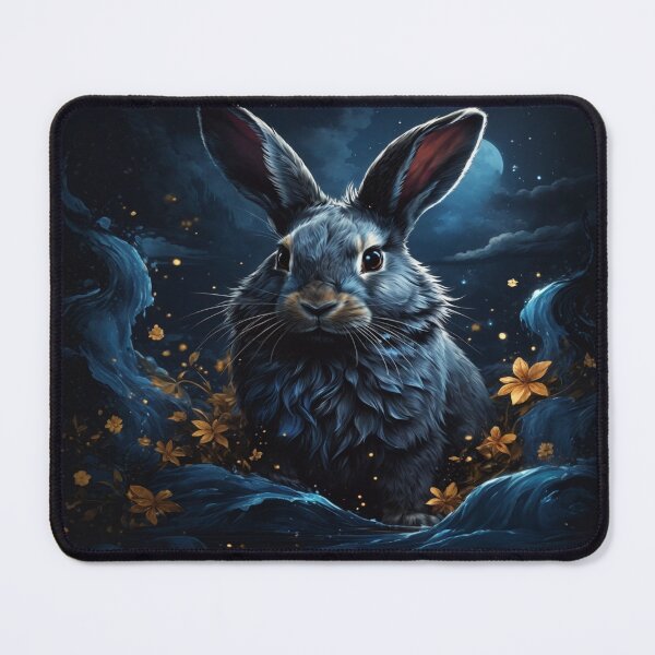 Item preview, stary night blue black rabbit Cosmic  designed and sold by dimaxstore.
