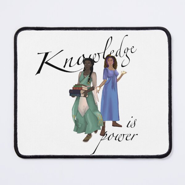 Item preview, Knowledge is Power with Nehemia and Yrene designed and sold by BookishCouture.