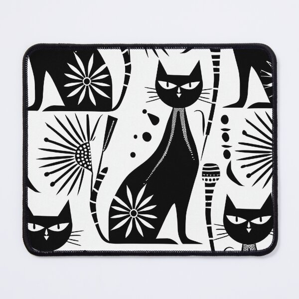 Item preview, Egyptian Cat Pattern - Black and White Motif designed and sold by HausKatz.