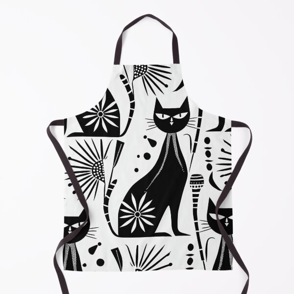 Item preview, Egyptian Cat Pattern - Black and White Motif designed and sold by HausKatz.