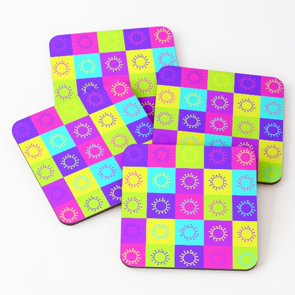 Item preview, Pop Art Coronavirus Neon Grid Pattern designed and sold by sarahwlongcovid.