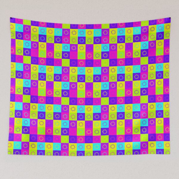 Item preview, Pop Art Coronavirus Neon Grid Pattern designed and sold by sarahwlongcovid.