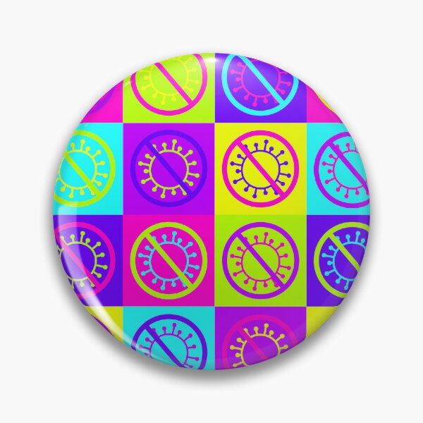 Item preview, Pop Art Anti-Coronavirus Neon Grid Pattern designed and sold by sarahwlongcovid.