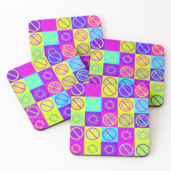 Item preview, Pop Art Anti-Coronavirus Neon Grid Pattern designed and sold by sarahwlongcovid.