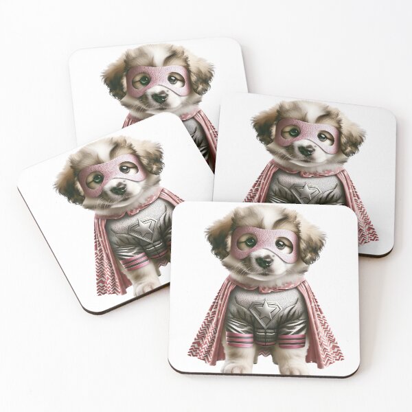 Item preview, Stylish Super Pup: Pink and Silver Hero Puppy Dog designed and sold by FunArt4Everyone.