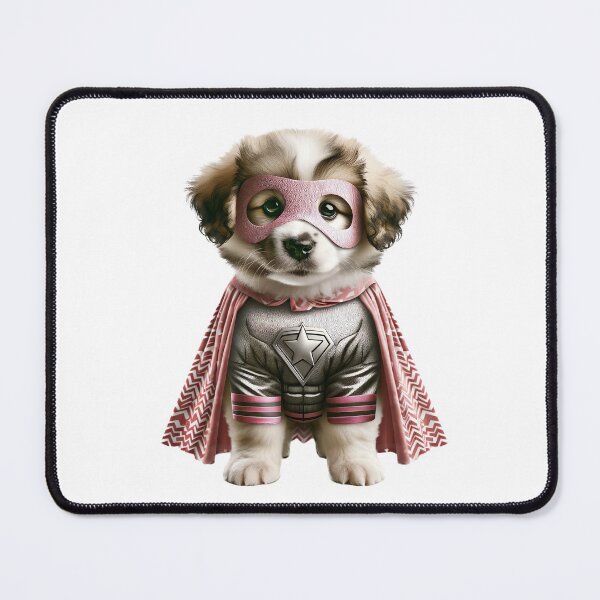 Item preview, Stylish Super Pup: Pink and Silver Hero Puppy Dog designed and sold by FunArt4Everyone.
