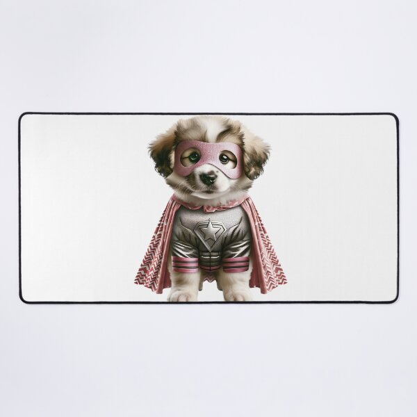 Item preview, Stylish Super Pup: Pink and Silver Hero Puppy Dog designed and sold by FunArt4Everyone.