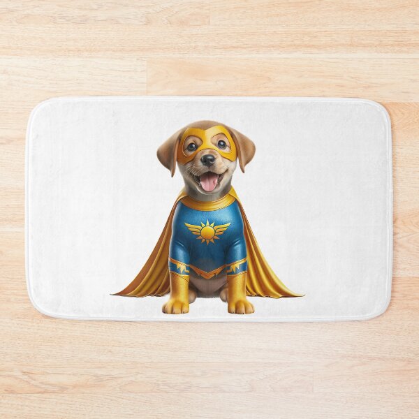 Item preview, Sunshine Hero: Joyful Yellow and Blue Puppy Dog Superhero  designed and sold by FunArt4Everyone.