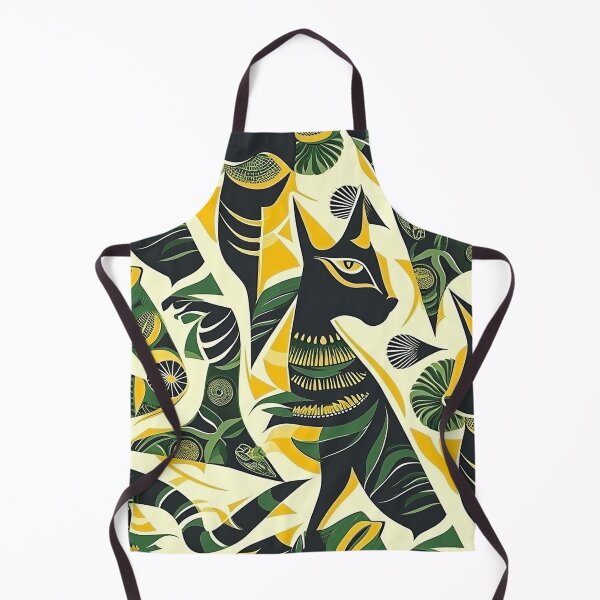 Item preview, Egyptian Cat Pattern - Yellow and Green Feline designed and sold by HausKatz.