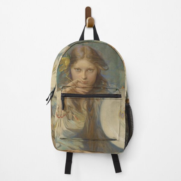 Item preview, Girl with a plate painting a folk motif, by Alphonse Mucha. HIGH DEFINITION designed and sold by MINDTHECHERRY.