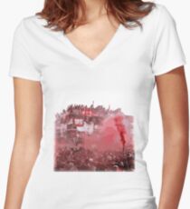 Allez, Allez, Allez - Liverpool FC Design - LFC Art Women's Fitted V-Neck T-Shirt