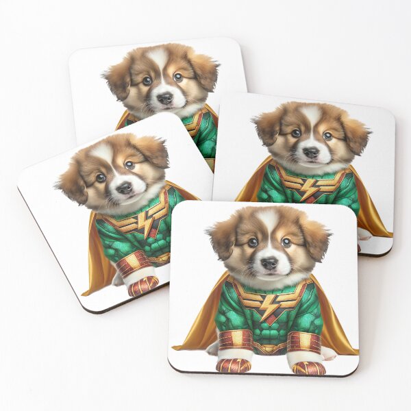 Item preview, Energetic Spark: Green and Gold Lightning Hero Puppy Dog Superhero designed and sold by FunArt4Everyone.
