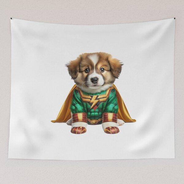 Item preview, Energetic Spark: Green and Gold Lightning Hero Puppy Dog Superhero designed and sold by FunArt4Everyone.