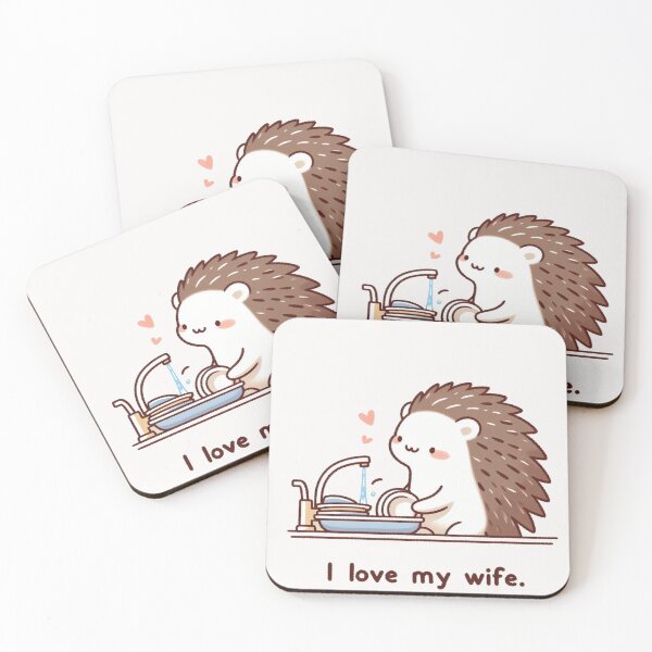 Item preview, I Love My Wife Hedgehog designed and sold by LemuellTrends.