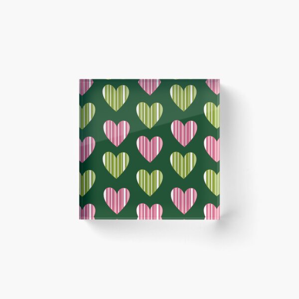 Item preview, Striped Hearts - Green designed and sold by JaselviiStudio.