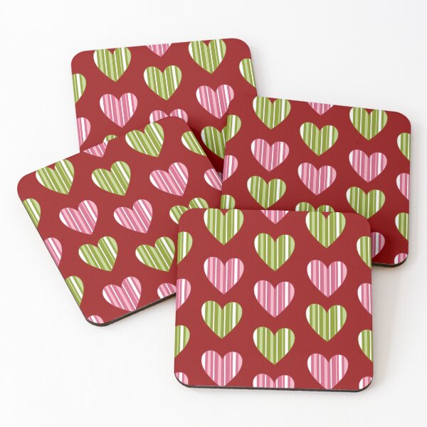 Item preview, Striped Hearts - Red designed and sold by JaselviiStudio.