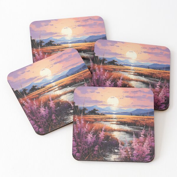 Item preview, Pink Field Landscape | Original Art | Home Decor designed and sold by Peek-Designs.