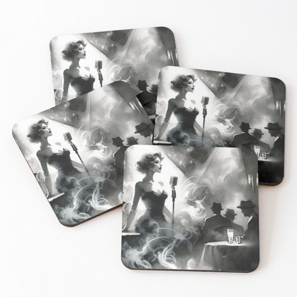 Item preview, Noir Vintage Jazz Singer in a Smoky Bar designed and sold by RESToRAPTOR.
