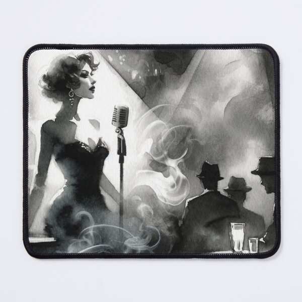 Item preview, Noir Vintage Jazz Singer in a Smoky Bar designed and sold by RESToRAPTOR.