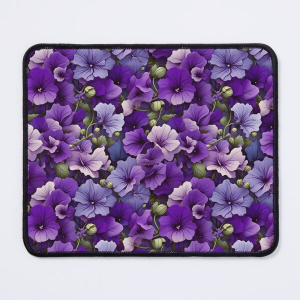 Item preview, Contemporary Purple Mallow Flowers Pattern designed and sold by FloralsbyLiss.