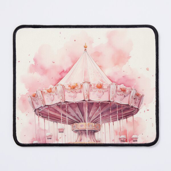 Item preview, Pink Carousel Nursery Artwork | Original Art | Home Decor designed and sold by Peek-Designs.