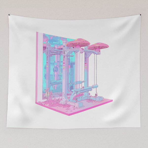 Item preview, Abandoned gym with mushrooms designed and sold by TheRealmWithin.