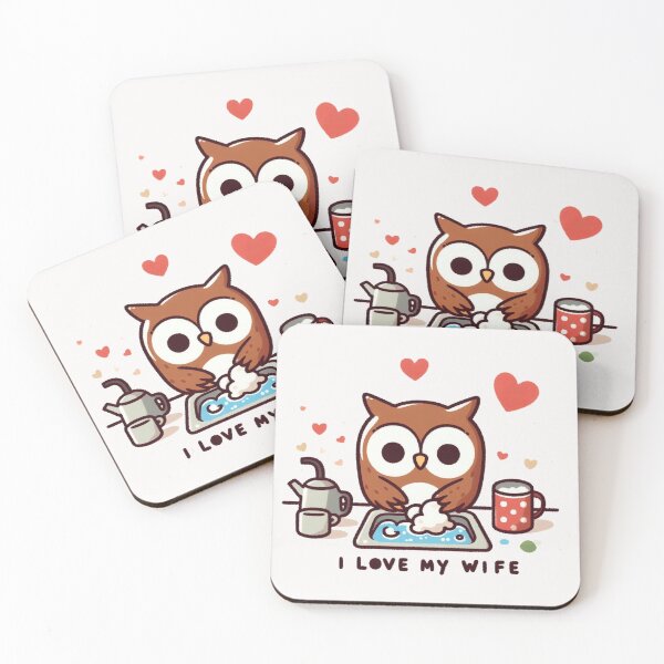 Item preview, I Love My Wife Owl designed and sold by LemuellTrends.
