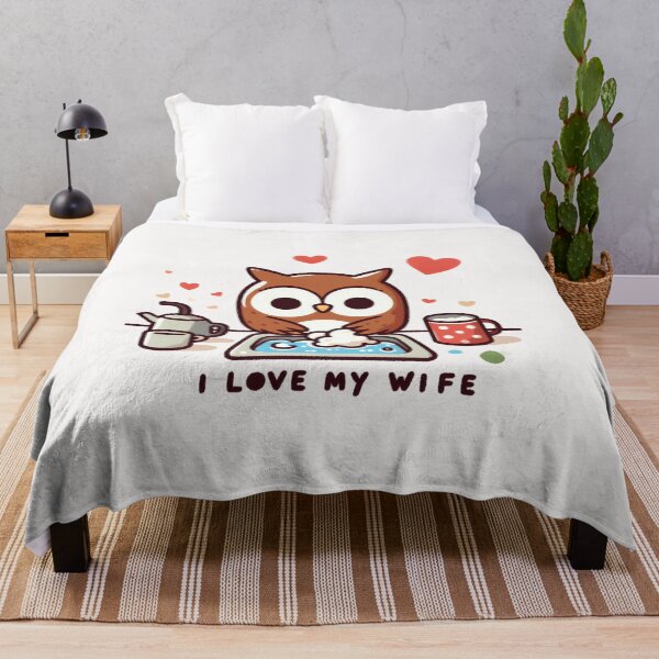 Item preview, I Love My Wife Owl designed and sold by LemuellTrends.
