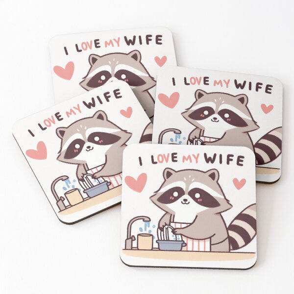 Item preview, I Love My Wife Raccoon designed and sold by LemuellTrends.
