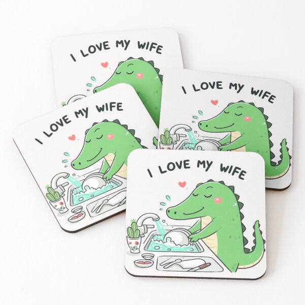 Item preview, I Love My Wife Alligator designed and sold by LemuellTrends.