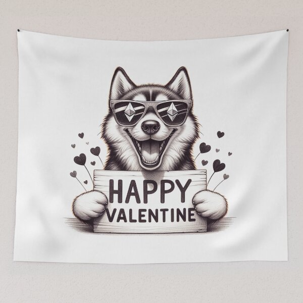 Item preview, Husky Happy Valentine designed and sold by hebaesta.