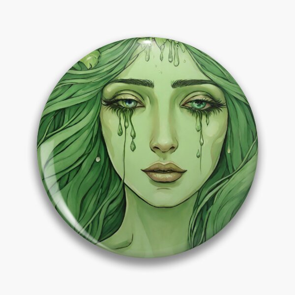 Artikelvorschau, Weinende tränenreiche grüne Frauengöttin im Jugendstil entworfen und verkauft von GoddessNouveau.