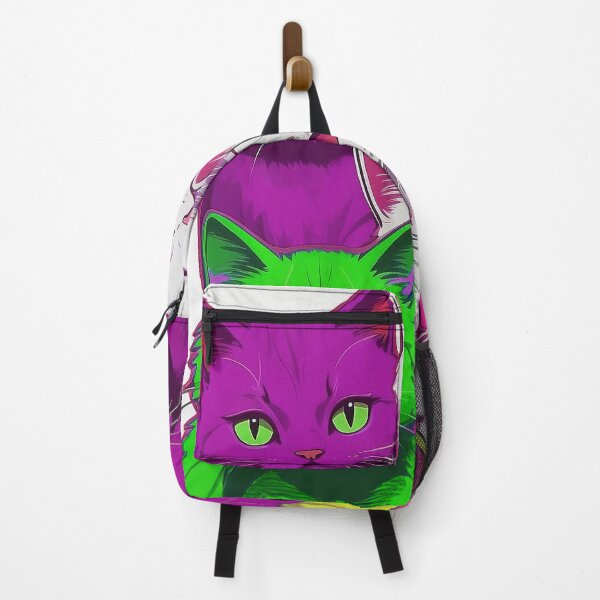 Item preview, Cute Funky Cat Collage - Neon Bicolor Pink Purple Cats designed and sold by SassyArtistry.
