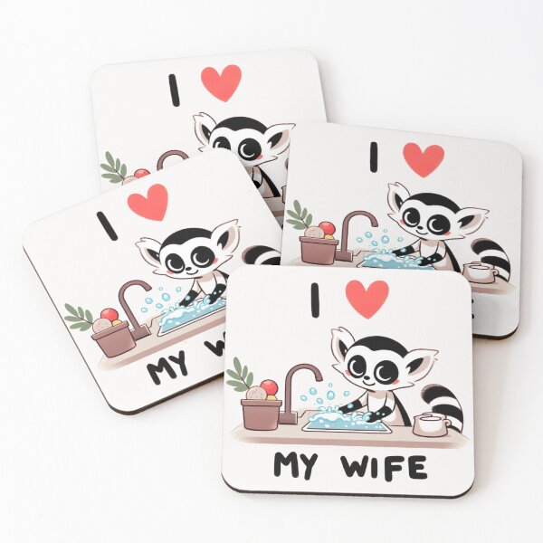 Item preview, I Love My Wife Lemur designed and sold by LemuellTrends.