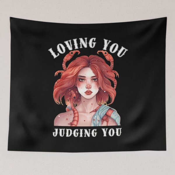 Item preview, Loving You, Judging You. scorpio quote designed and sold by ZodiacWonders.
