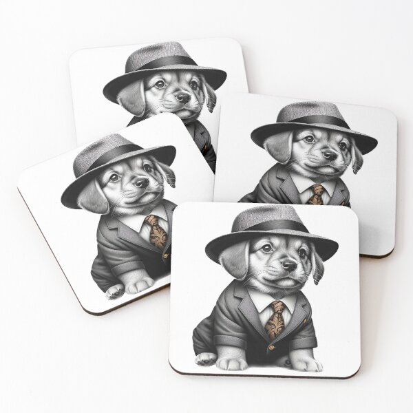 Item preview, Oliver 'Ollie' Orsini Puppy Dog Italian Mafia Gangster Portrait designed and sold by FunArt4Everyone.