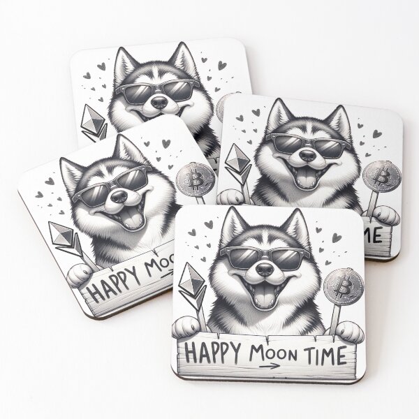Artikelvorschau, Husky Happy Moon Time: Ethereum und Bitcoin entworfen und verkauft von hebaesta.