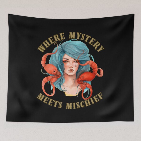 Item preview, Where Mystery Meets Mischief. scorpio horoscope designed and sold by ZodiacWonders.