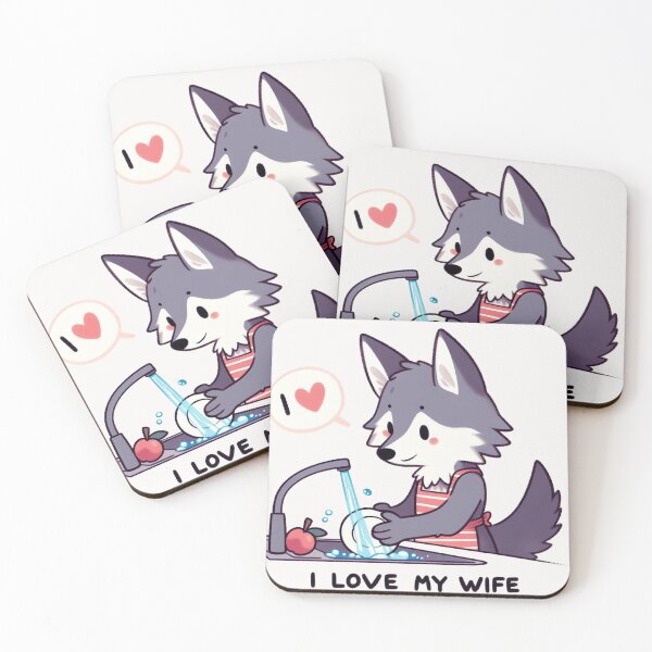 Item preview, I Love My Wife Wolf designed and sold by LemuellTrends.