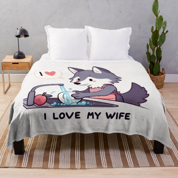 Item preview, I Love My Wife Wolf designed and sold by LemuellTrends.