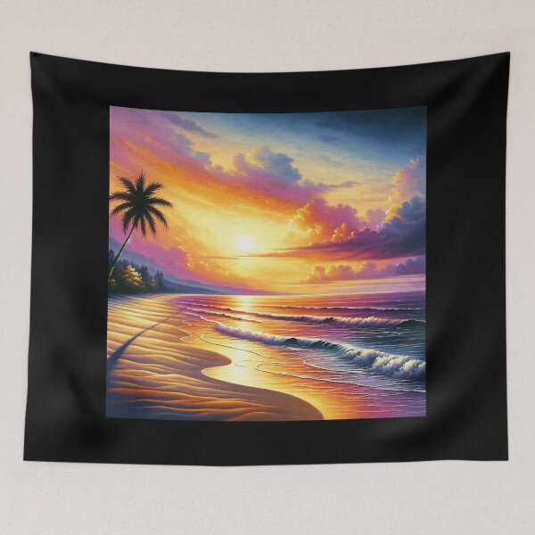 Aperçu de l'œuvre Sunset Serenity Un paysage côtier créée et vendue par BestArtByArvind.