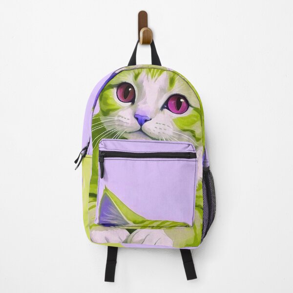 Item preview, Cute Two Bicolor Purple Green Cats designed and sold by SassyArtistry.