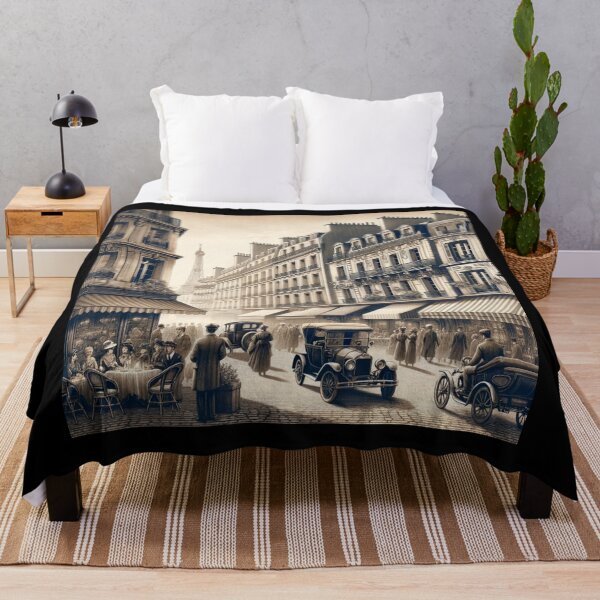 Item preview, Parisian Elegance Vintage Street Scene designed and sold by BestArtByArvind.