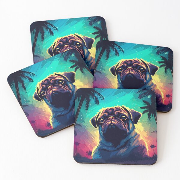 Item preview, Retro Tropical Pug Pixel Art designed and sold by LVTFCOarts.