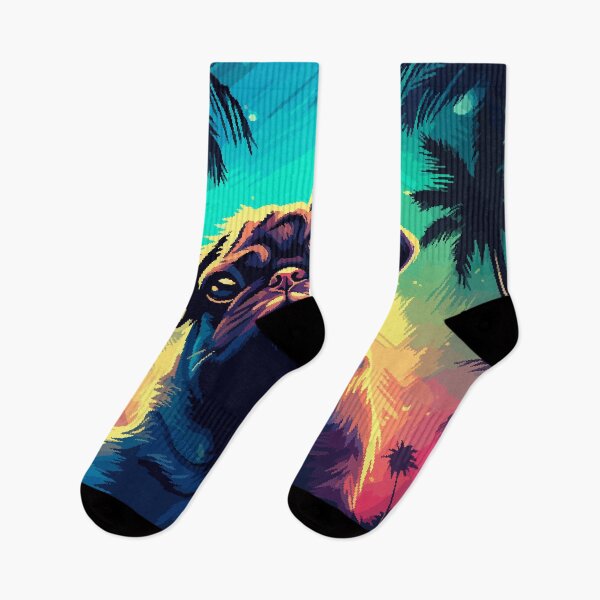 Item preview, Retro Tropical Pug Pixel Art designed and sold by LVTFCOarts.